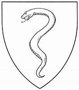 Serpent Erect Snake Snakes Heraldic Medieval Mistholme Viking Search Google Period Wolf sketch template