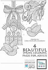 Coloring Pages Spring Beautiful Adults Adult Flowers Books Printable Pdf Favecrafts Downloads Book Flower Ebooks Colouring Sheets Ebook Kids Color sketch template