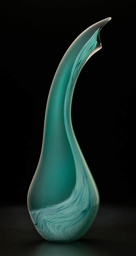 Salinas Shown In Jade Color Hand Blown Glass Sculpture