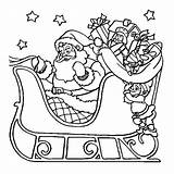 Santa Sleigh Coloring Pages His Claus Christmas Riding Eve Reindeer Color Print Getcolorings Printable Kids Getdrawings sketch template