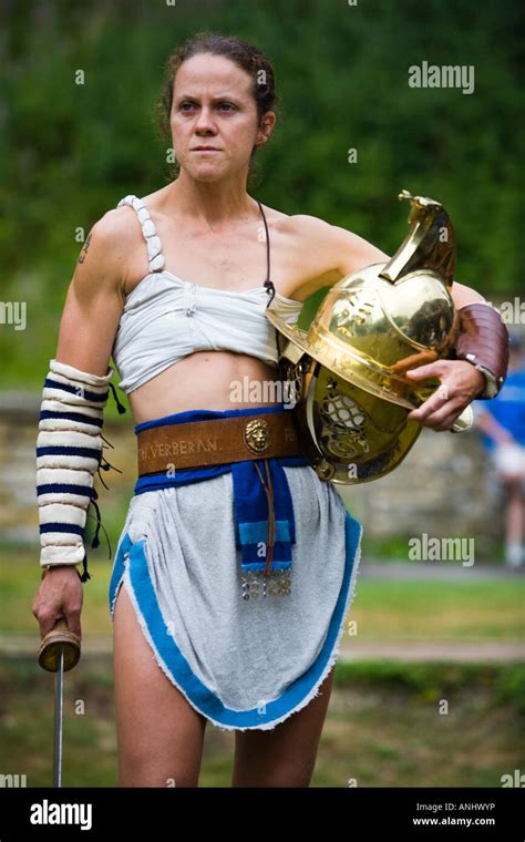 female gladiators reenactment uk stock photo royalty  image