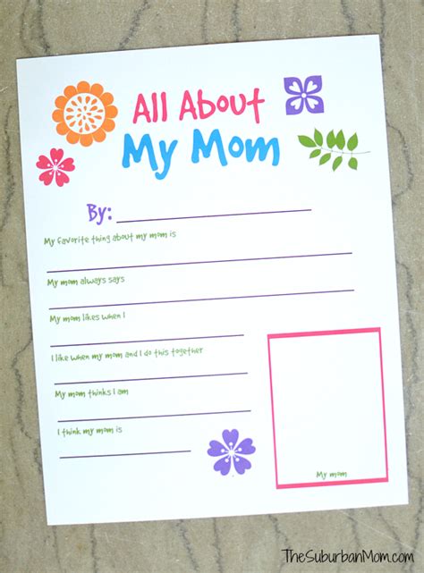 mom printable worksheet  mothers day