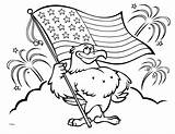 Coloring Pages Flag American Eagle Kids sketch template