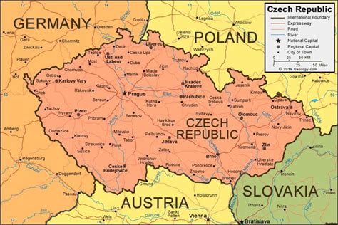 czech republic map  surrounding countries map  czech republic