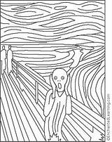 Scream Munch Edvard Famous Coloring Kids sketch template