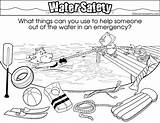 Coloring Safety Water Pages Colouring Activities Objects Emergency Summer Kids Swim Resolution Medium sketch template