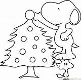 Snoopy Coloring Christmas Tree Decorating Pages Coloringpages101 Color Kids Printable Pdf Online sketch template