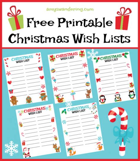 printable christmas lists amys wandering