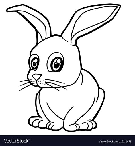 cartoon cute rabbit coloring page royalty  vector image