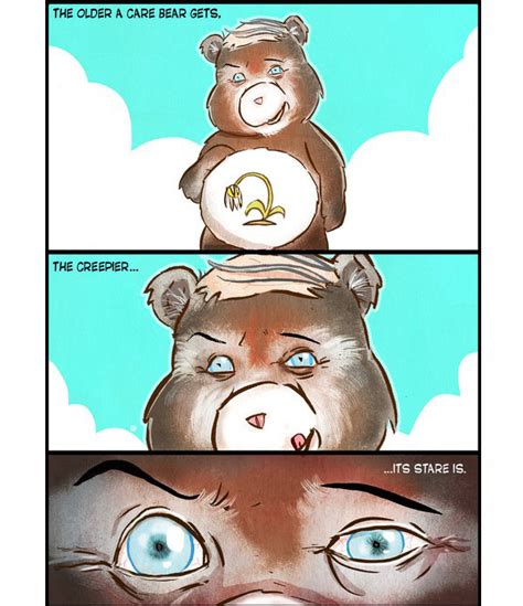the older a care bear gets care bears stare look creepy comics funny comics