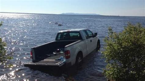 truck accidentally driven  lake superior cbc news