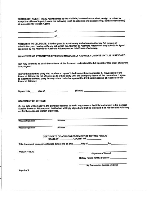 texas durable power  attorney form