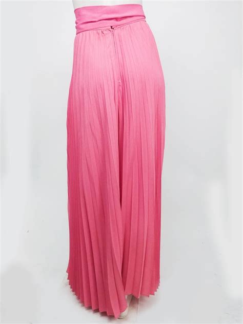 1970s pink pleated wide leg pants for sale at 1stdibs