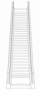 Escalator Roltrap Schets Geeft Perspectief Draad Kader Mening Tekening sketch template