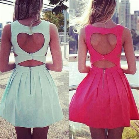dress heart on the back cut out cut out dress short