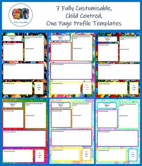 fully customisable child centred  page profile templates