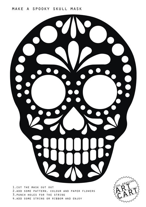 skull stencil printable templates guide patterns day