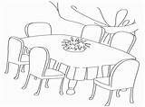 Table Coloring Dining Room Dinner Pages Chairs Getcolorings Getdrawings Printable Cha Color sketch template