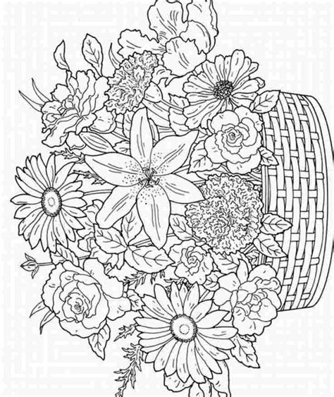 printable flowers coloring pages  adults  floral adult