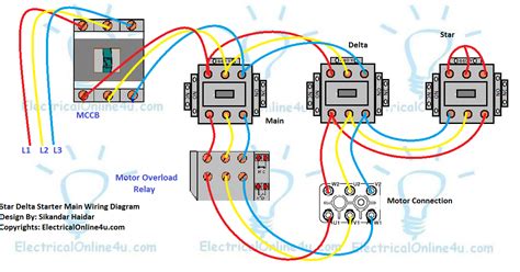 star delta starter wiring diagram  phase motor star delta starter diagram  connection