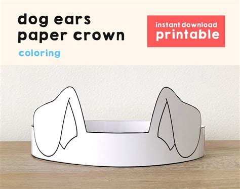 dog ear template printable  printable