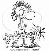 Cartoon Electrician Electrocuted Being Clip Illustration Royalty Rf Clipart Outline Drawing Man Electricity Toonaday Leishman Ron Shocked Carrying Drill Male sketch template