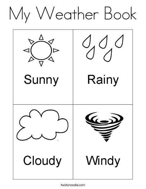 weather book coloring page twisty noodle weather books weather