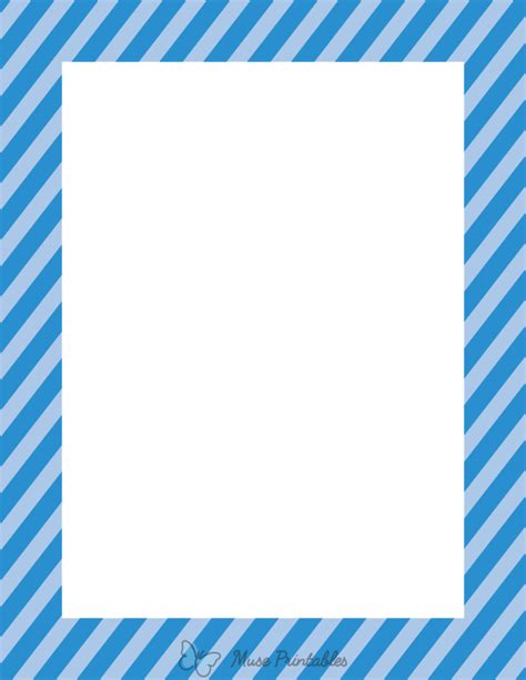 printable blue diagonal striped page border