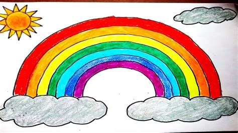 draw rainbow easy  kids diy    simple rainbow drawing