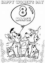 Coloring Women Pages Womens International Happy Printable Sheets Color Sheet Dalmatians Celebrating Print sketch template