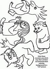 Wild Things Where Coloring Pages Printable Craft Crafts Teaching Great Books Activities Dust Fairy Book Kindergarten Sendak Maurice Kids Puppets sketch template