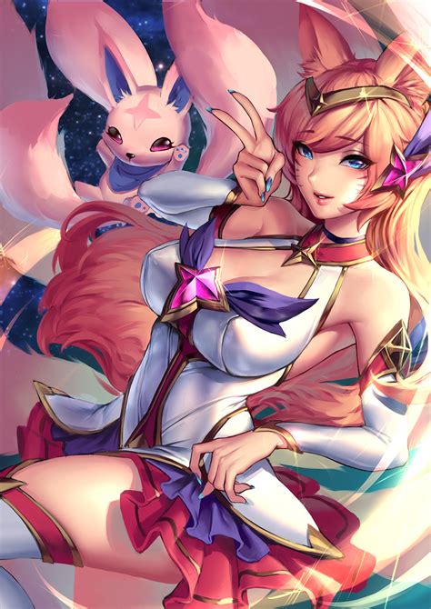 Ahri And Star Guardian Ahri League Of Legends Drawn By