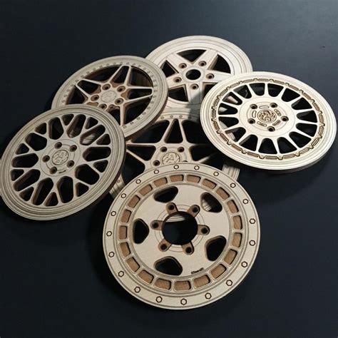wheel coasters laser cut templates files  laser cutting  vector