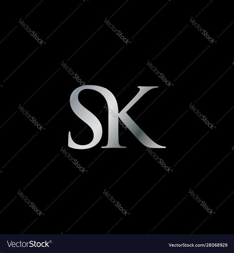 sk logo modern sk initial logo royalty  vector image