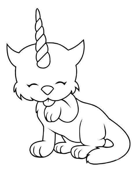 unicorn kitten coloring page  printable coloring pages