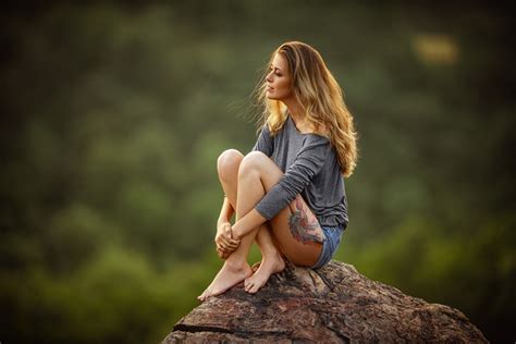 wallpaper sunlight women outdoors blonde depth of field long hair