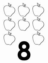 Number Coloring Clipartmag Apples Color sketch template