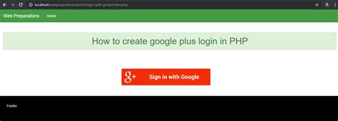 create google  login  php web preparations