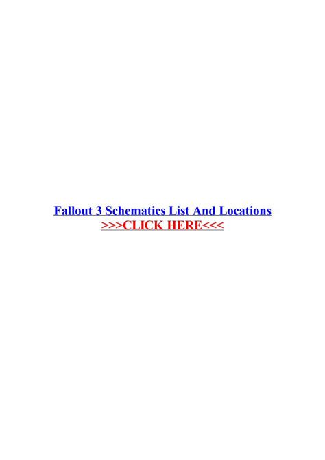 fallout  schematics list  locations  schematics list  locations  receive