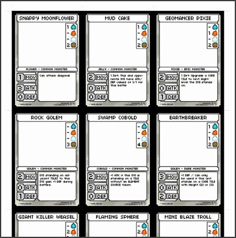 cute  game card template trading card template card games