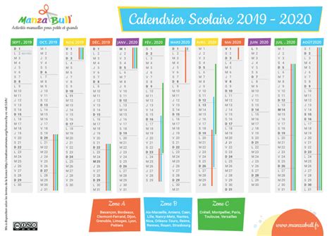 calendrier scolaire    imprimer manzabull