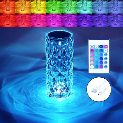 crystal lamp  color changing rgb night light touch lamp usb