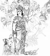 Krishna Gita Bhagavad sketch template