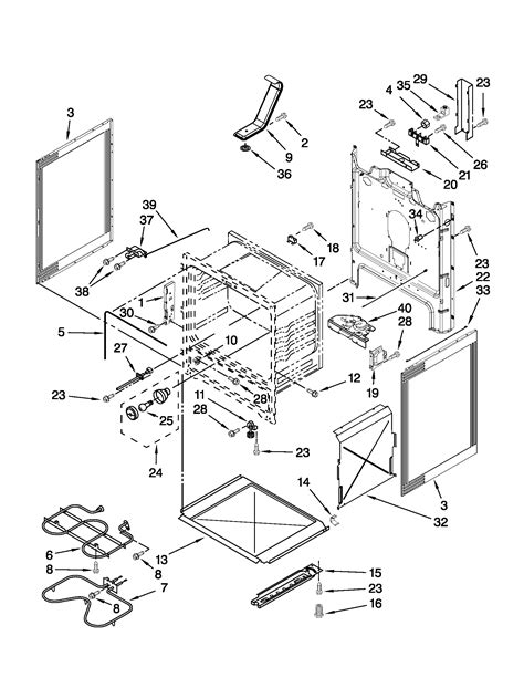 chassis parts diagram parts list  model wfesas whirlpool