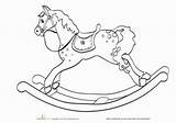 Horse Rocking Colouring sketch template