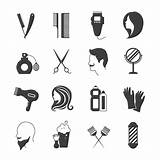 Icons Vector Hairdresser Salon Beauty Set Icon Hair Hairstylist Graphicriver Illustration Vecteezy Shop Tattoos Choose Board Preview sketch template