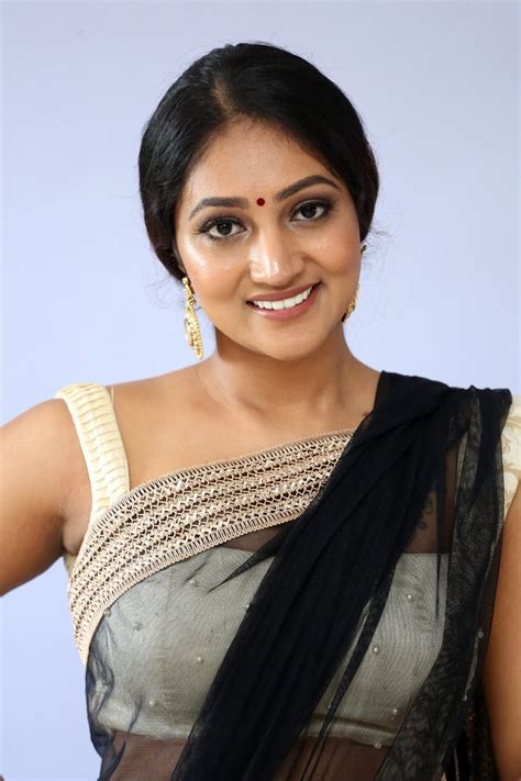 new actress bommu lakshmi in black saree with sleeveless