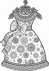Abiti Adulti Contorno Antistress Coloritura Kolorowanki Sciarpa Filato Palla Ferri Decorativa Gratuitamente Vestito sketch template