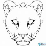 Coloring Mask Lioness Pages Lion Printable Lions Head Face Supercoloring Masks sketch template