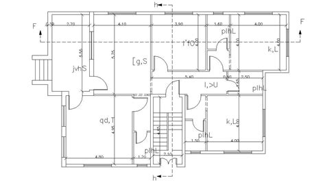 simple house floor plan autocad drawing  dimension cadbull